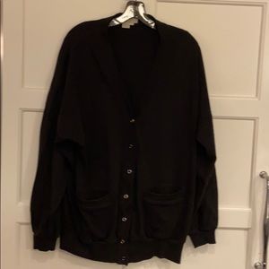 Black, cotton button down cardigan